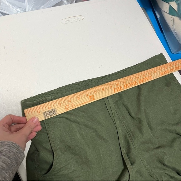 J. Crew Tie Waist Seaside Pants Green Extra Large XL Linen Blend K - Picture 10 of 10